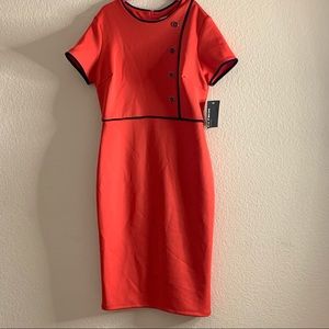 Orange dress with blue strip. Brand new. Size 6.